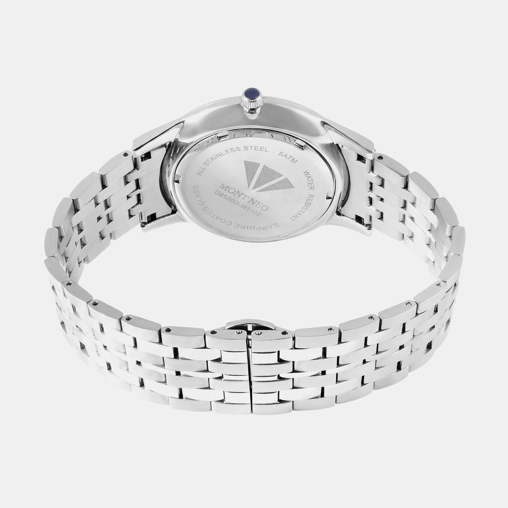 Regular Men Quartz Silver Dial Analog Stainless Steel Watch G8500D-M1102