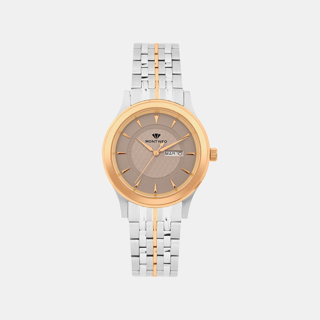 Men Quartz Brown Dial Analog Metal Watch G8500D-M1315
