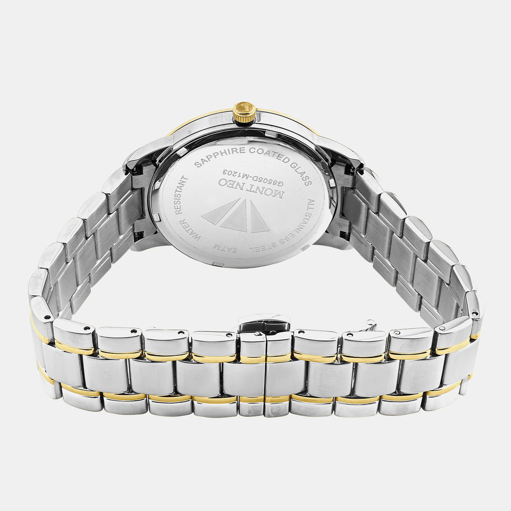 Men Quartz Silver Dial Analog Metal Watch G8505D-M1203