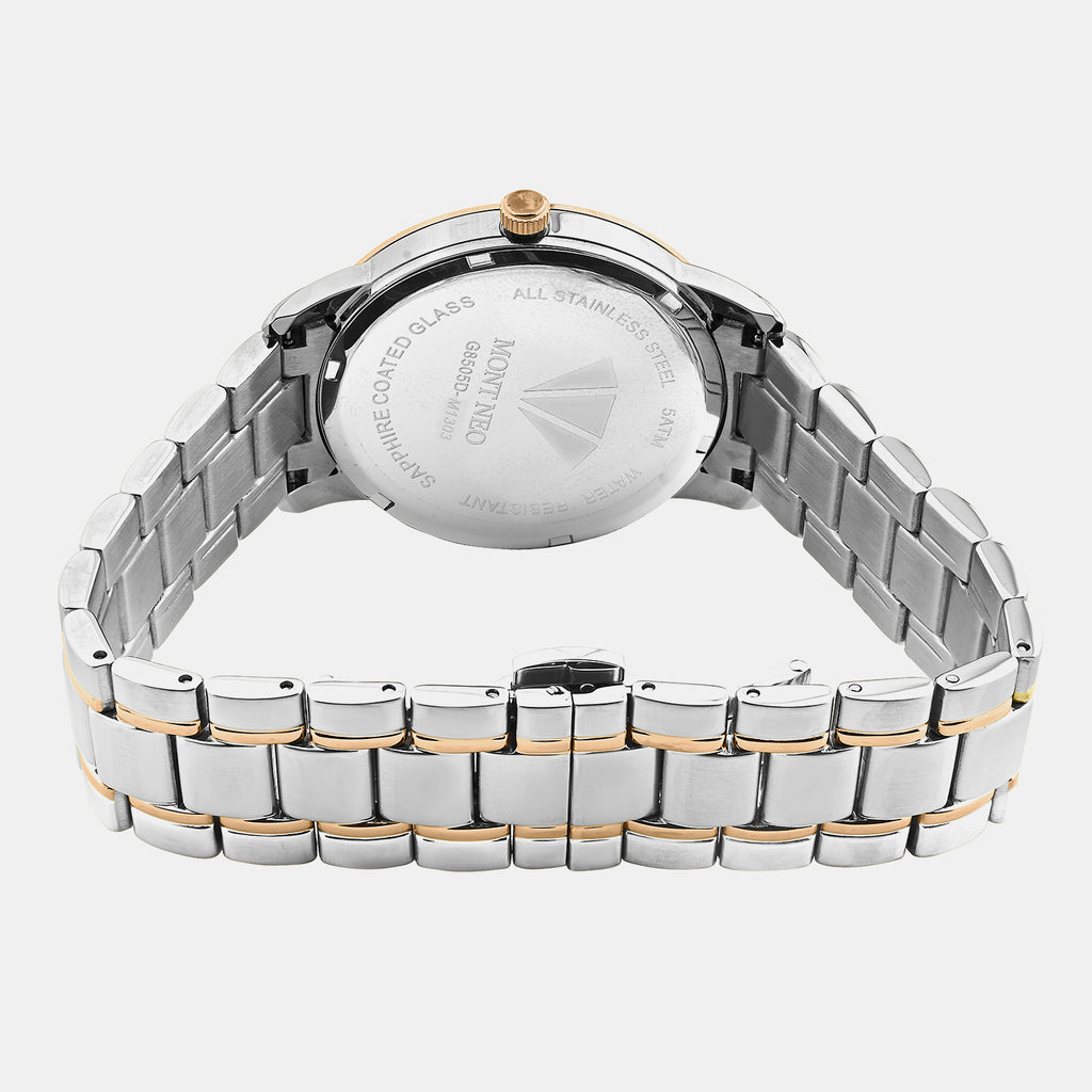 Men Quartz Silver Dial Analog Metal Watch G8505D-M1303
