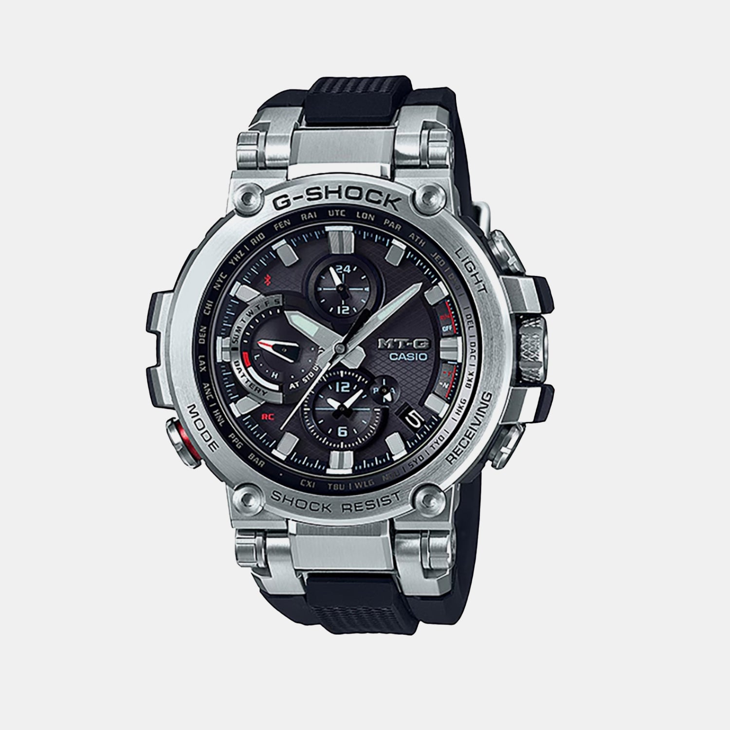 G-Shock MT-G Men Solar Black Dial Chronograph Resin Watch G866
