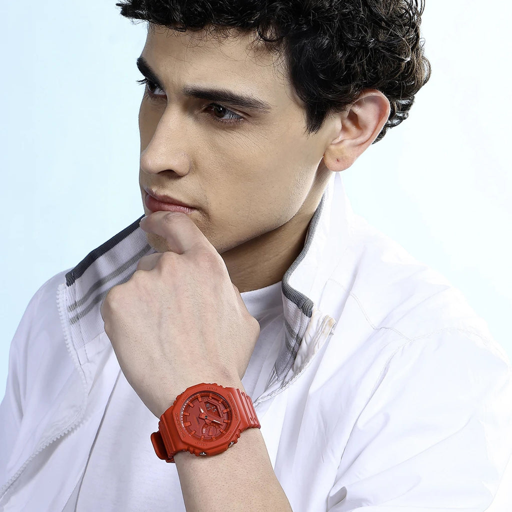 G-Shock Men Quartz Red Dial Analog-Digital Resin Watch G988