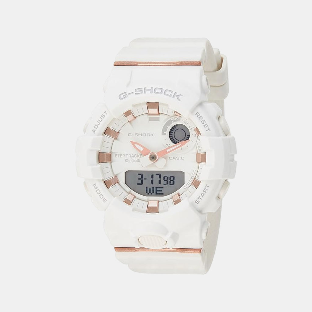 G-Shock Women Quartz White Dial Analog-Digital Resin Watch G998