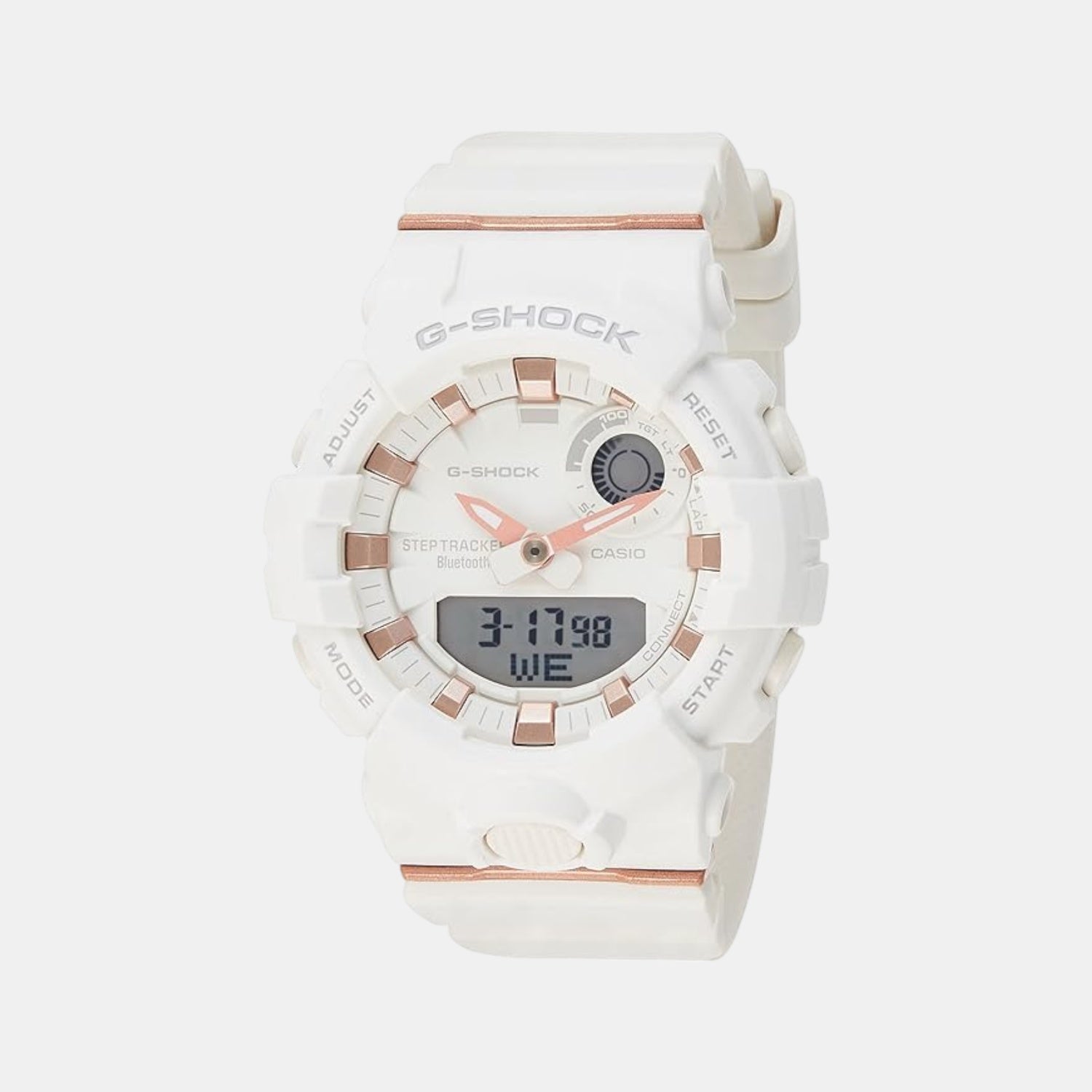 G-Shock Women Quartz White Dial Analog-Digital Resin Watch G998