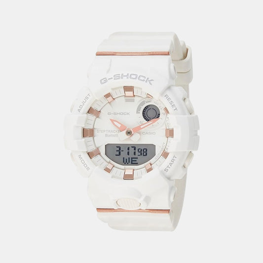 G-Shock Women Quartz White Dial Analog-Digital Resin Watch G998