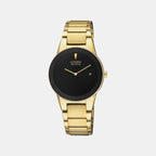 Axiom Women Quartz Black Dial Analog Stainless Steel Watch GA1052-55E