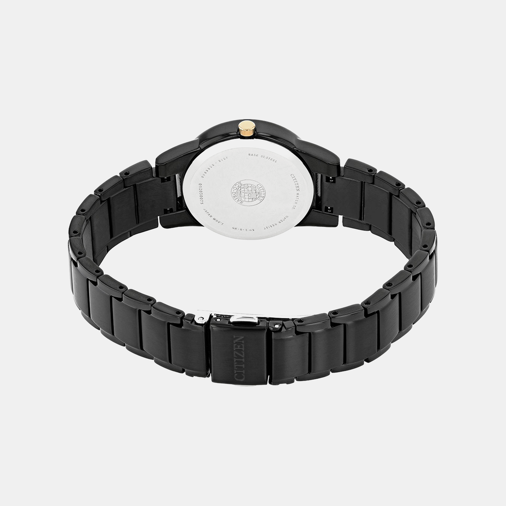 Axiom Women Quartz Black Dial Analog Stainless Steel Watch GA1055-57F