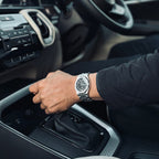 Geome Men Quartz Black Dial Chronograph Stainless Steel Watch