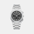 Geome Men Quartz Black Dial Chronograph Stainless Steel Watch