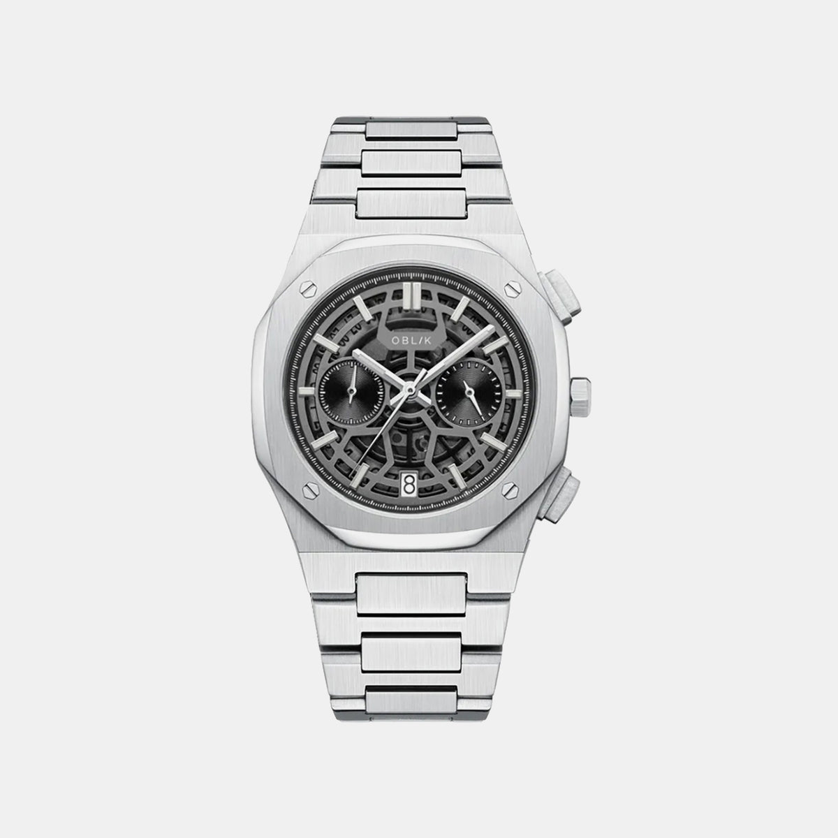 Geome Men Quartz Black Dial Chronograph Stainless Steel Watch GEOME