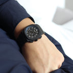 Men Quartz Black Dial Analog Stainless Steel Geome Sport Stealth Watch