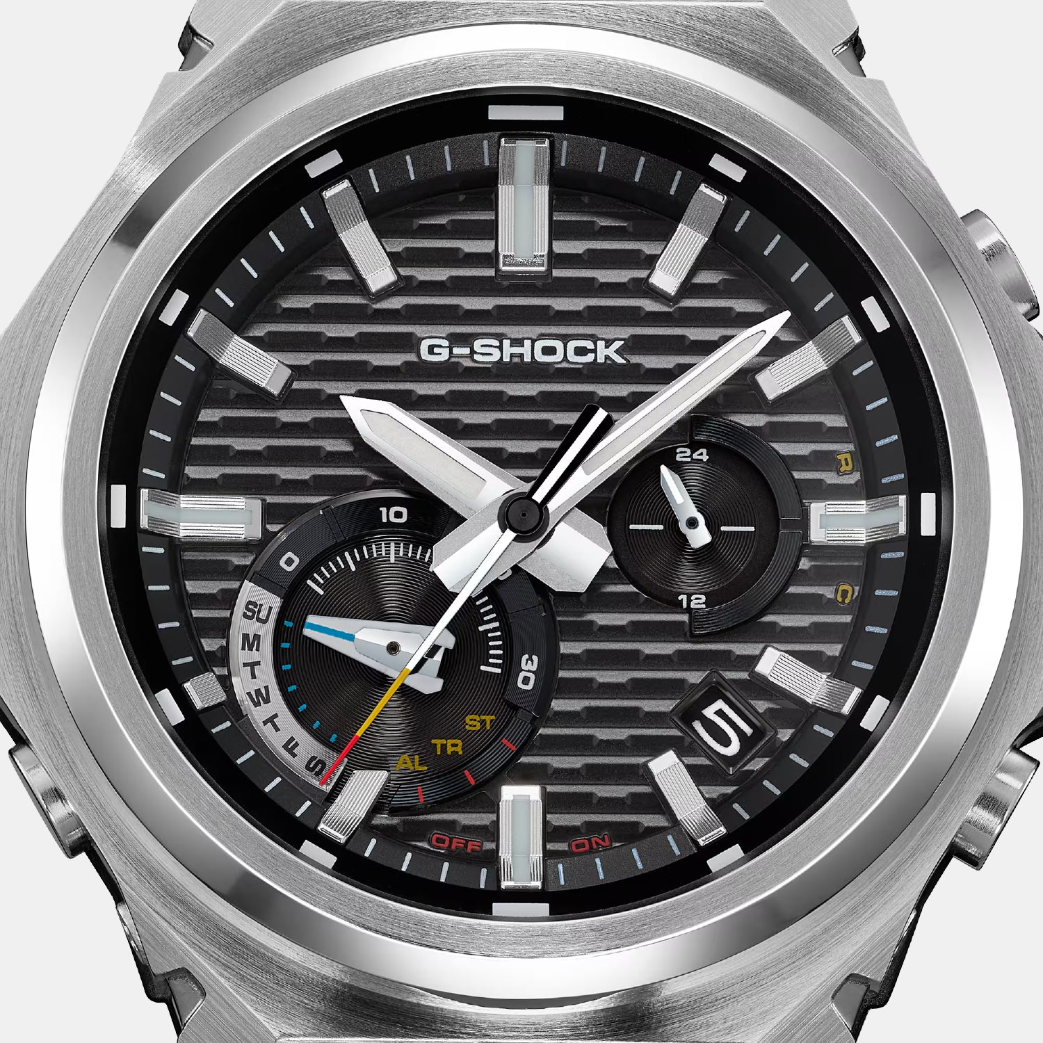 G-Shock Men Solar Black Dial Analog Stainless Steel Watch G1770
