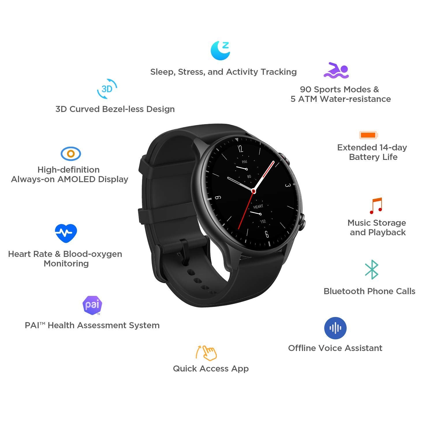 Gtr Men Quartz Black Dial Digital Silicone Watch Gtr2 Sports Black