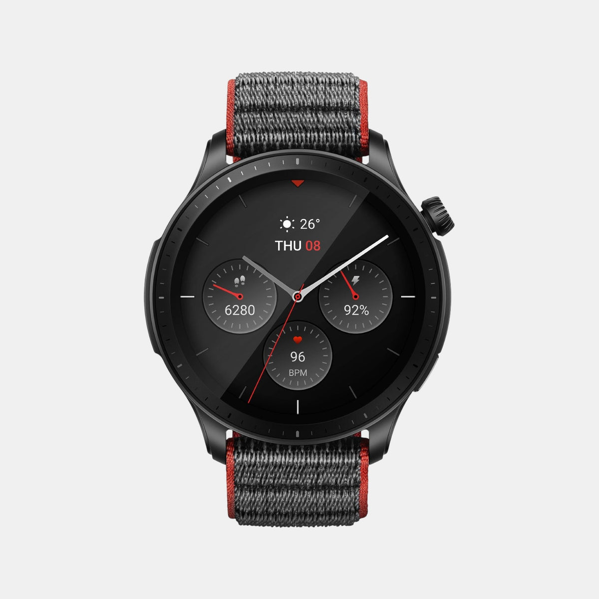 Unisex Processor Grey Dial Amoled Stainless Steel Watch GTR 4 GREY