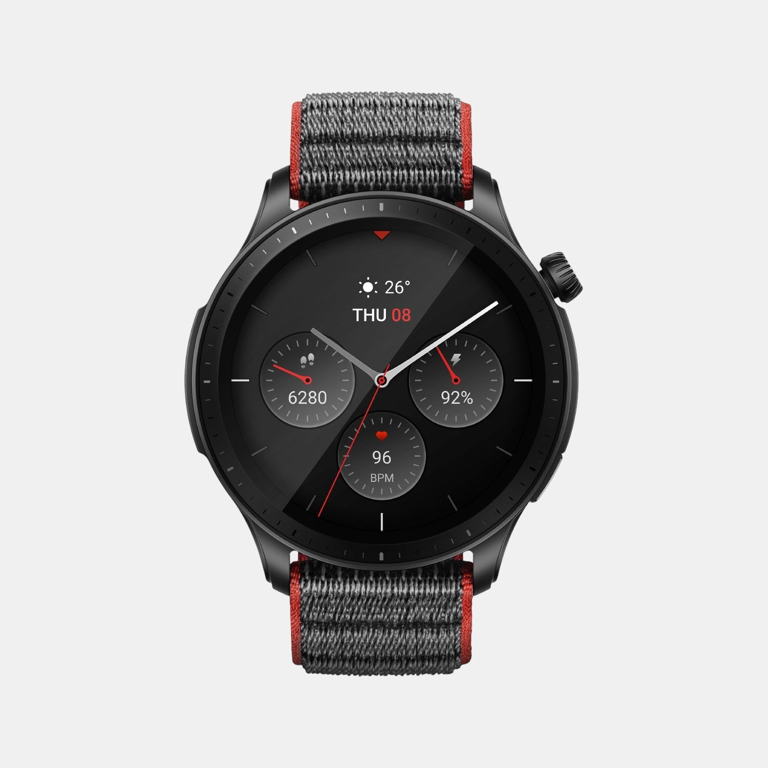 Unisex Processor Racetrack Grey Dial Amoled Nylon Watch GTR 4 GREY