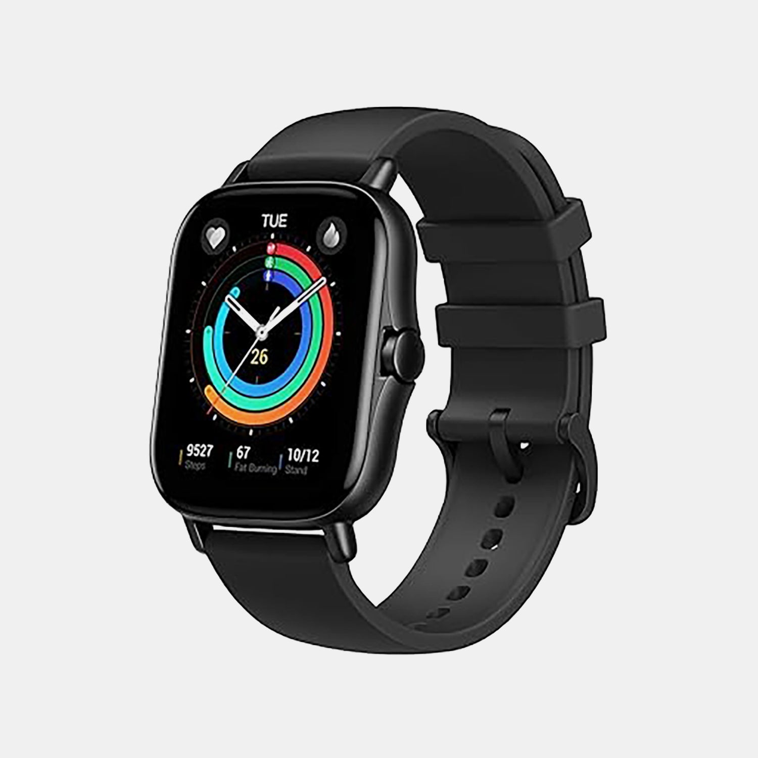 Unisex Processor Black Dial Amoled Silicone Watch GTS 2E OBSIDIAN BLACK