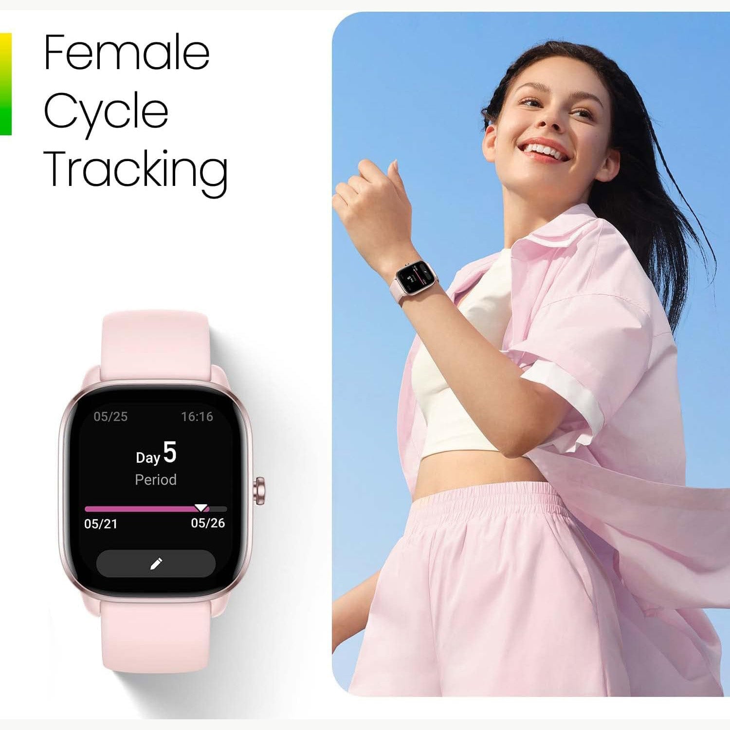 Gts Unisex Quartz Pink Dial Digital Silicone Watch Gts 4 Mini Flamingo Pink