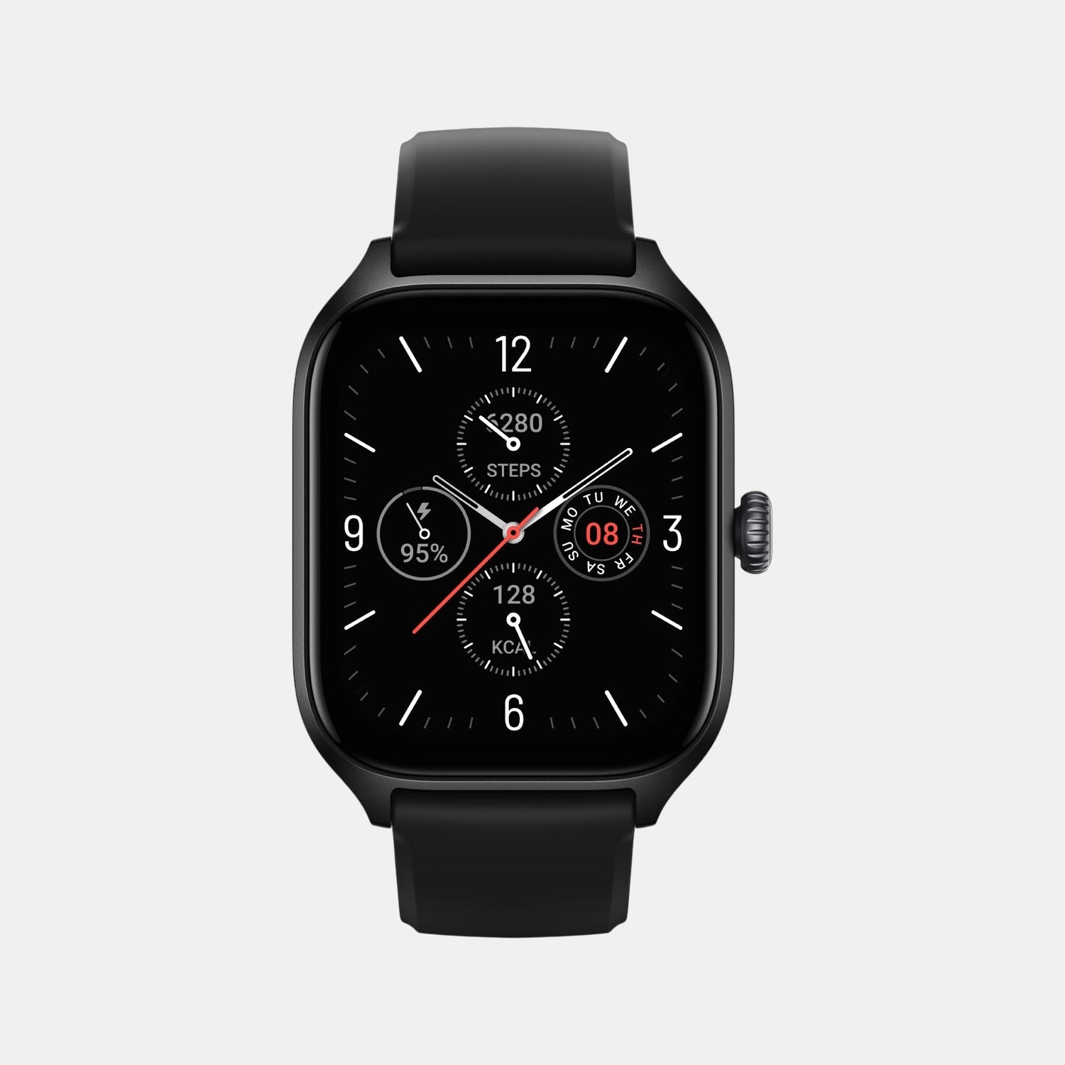Unisex Processor Infinite Black Dial Amoled Silicone Watch GTS 4 BLACK