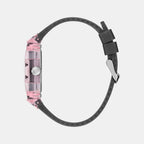 Sporting Pink Men Quartz Black Dial Multi-Function Silicone Watch GW0032G3