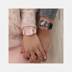 Sporting Pink Men Quartz Black Dial Multi-Function Silicone Watch GW0032G3