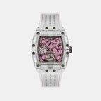 Men Quartz Pink Dial Multi-Function Silicone Watch GW0032G4