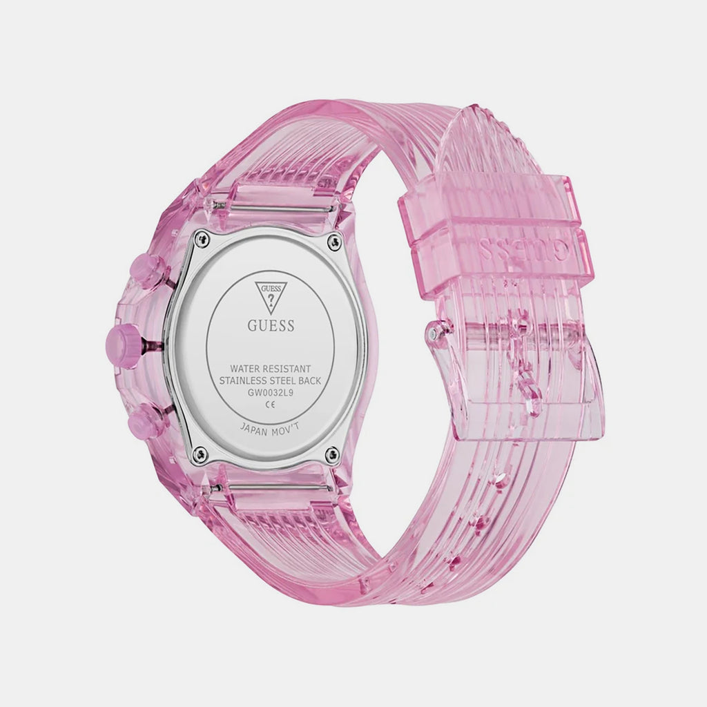 Women Quartz Pink Dial Chronograph Polyurethane Watch GW0032L9