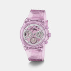 Women Quartz Pink Dial Chronograph Polyurethane Watch GW0032L9