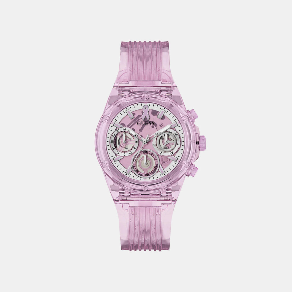 Women Quartz Pink Dial Chronograph Polyurethane Watch GW0032L9