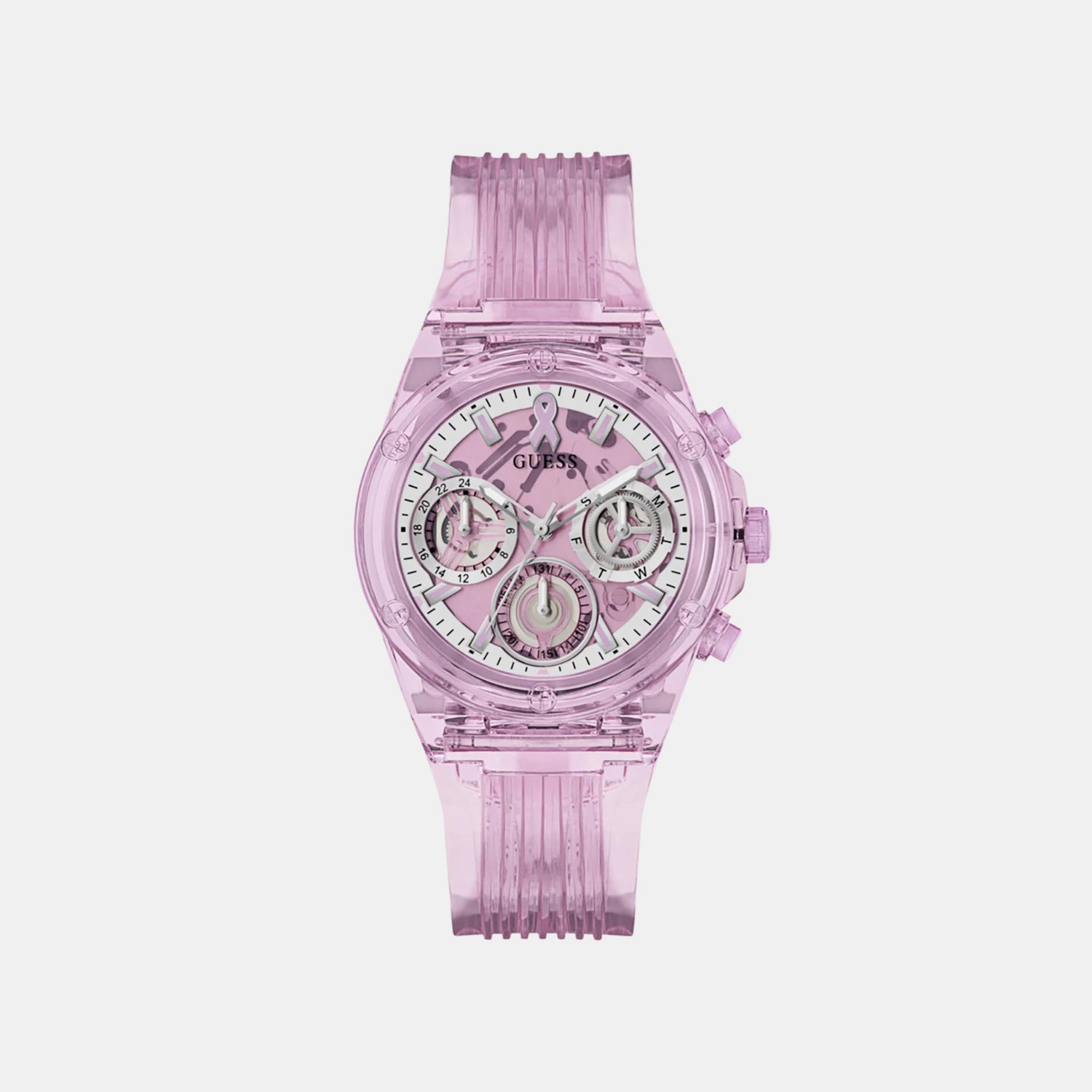 Women Quartz Pink Dial Chronograph Polyurethane Watch GW0032L9