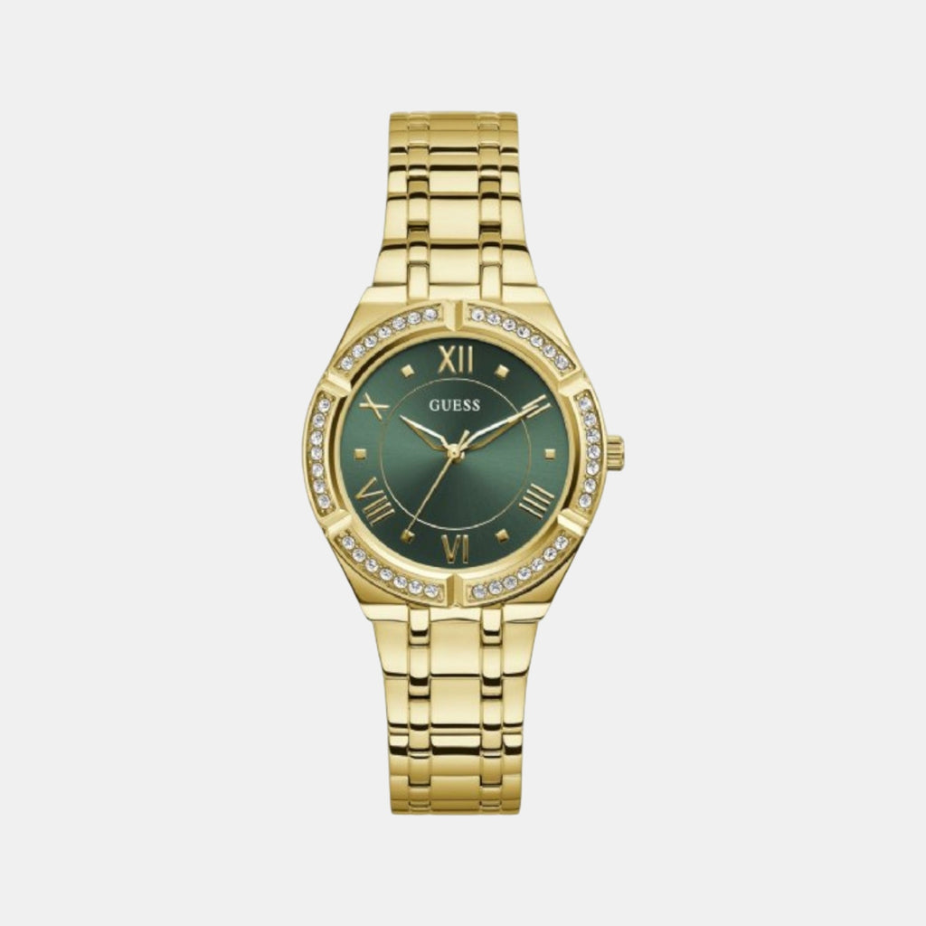 Cosmo Women Quartz Green Dial Analog Stainless Steel Watch GW0033L8