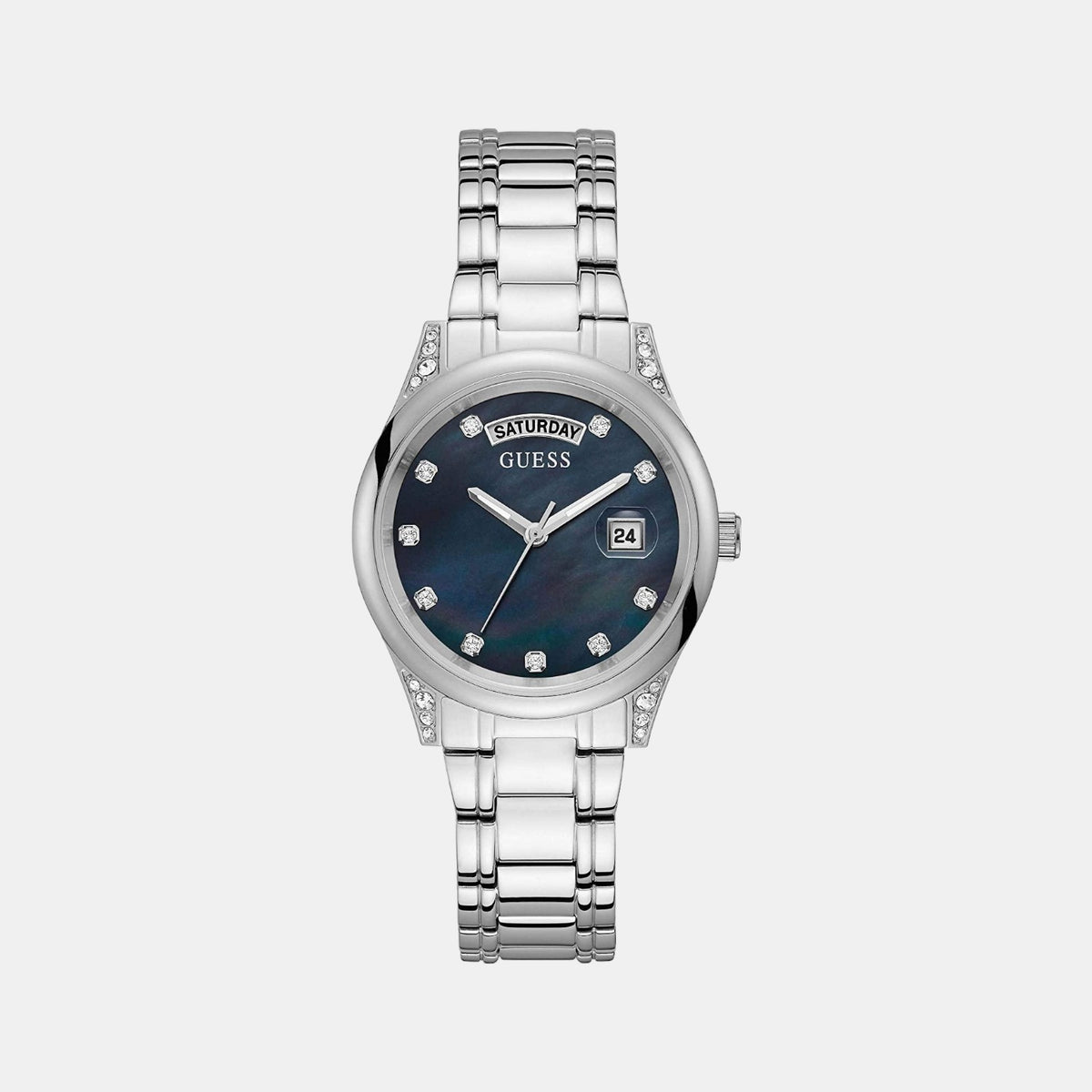 Guess Round Silver Analog watch