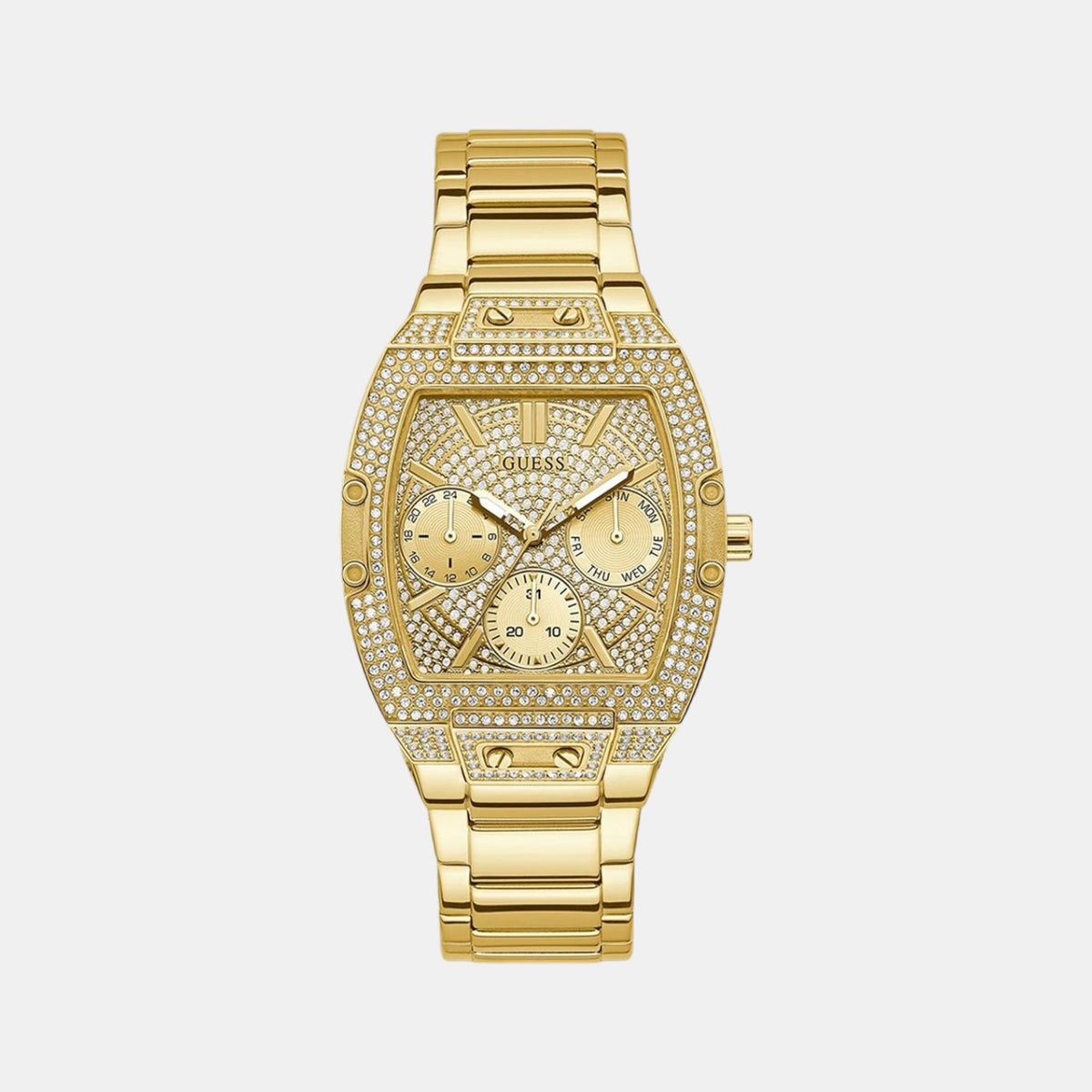 Guess Rectangular Gold Chronograph watch