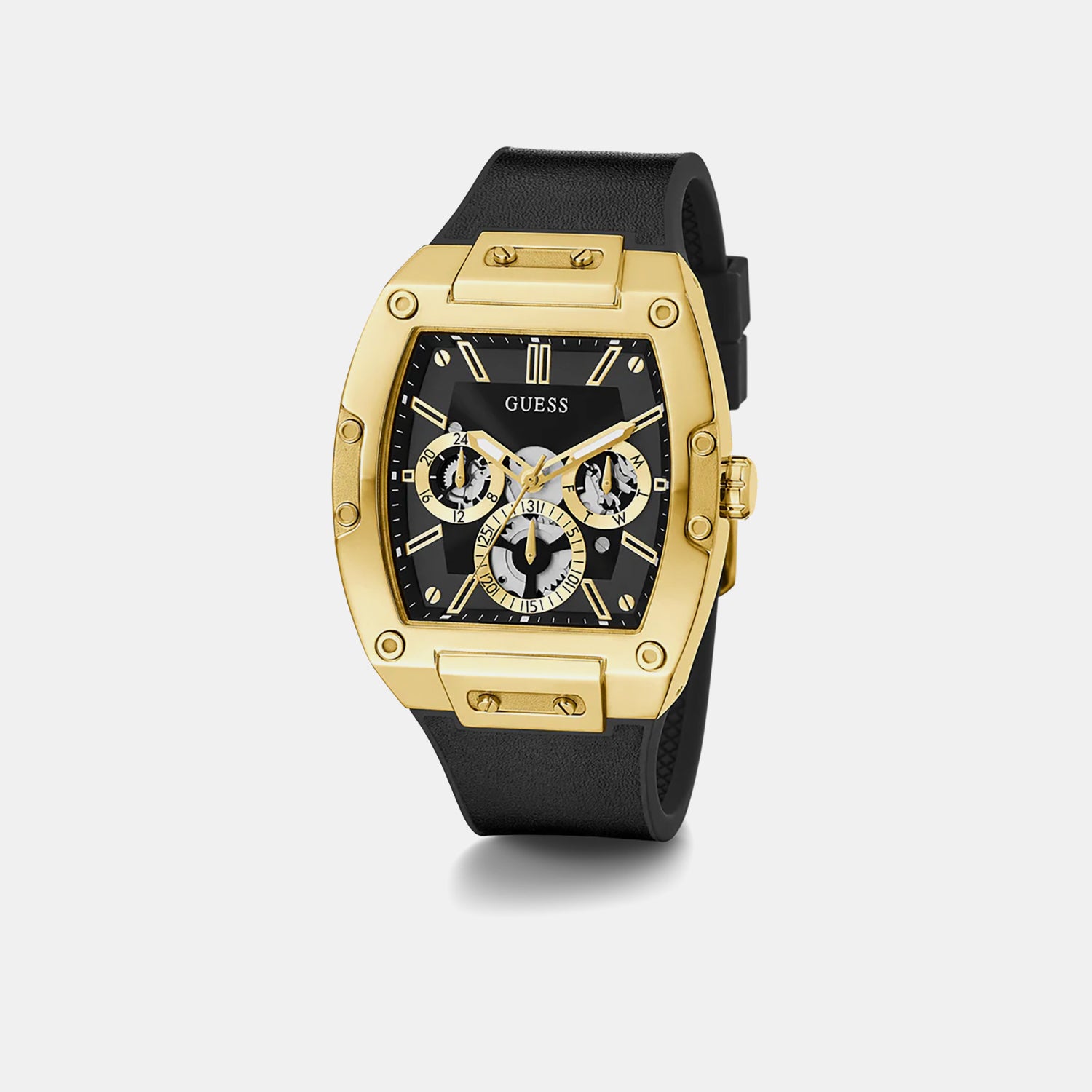 Phoenix Men Quartz Black Dial Multi-Function Leather Watch GW0202G1