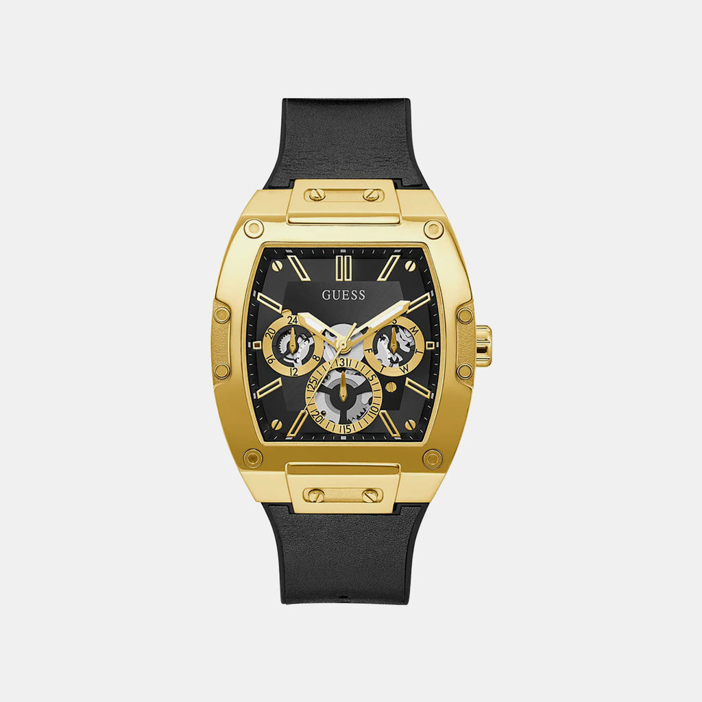 Phoenix Men Quartz Black Dial Multi-Function Leather Watch GW0202G1