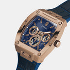 Pheonix Men Quartz Blue Dial Multi-Function Leather Watch GW0202G8