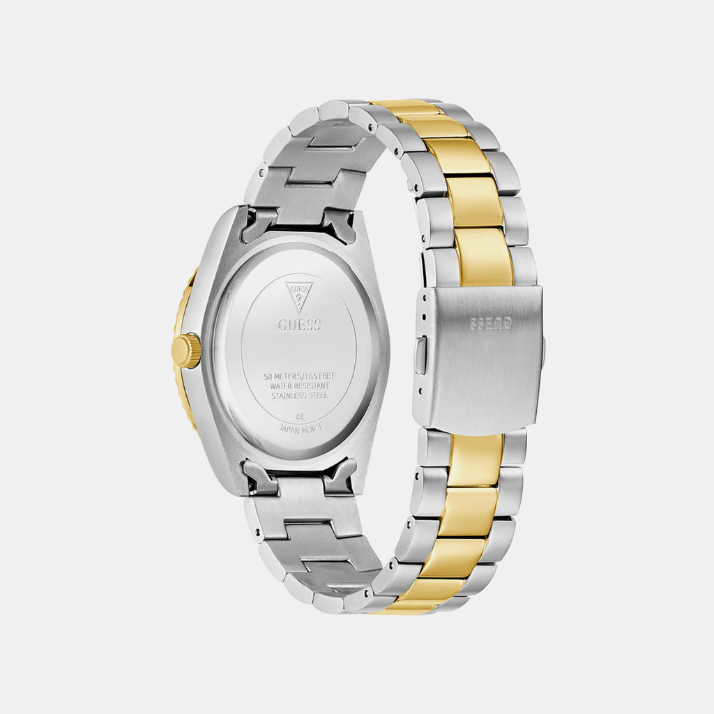 Guess Dress Men Quartz Champagne Dial Analog Stainless Steel Watch GW0265G14