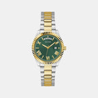 Luna Women Quartz Green Dial Analog Stainless Steel Watch GW0308L5