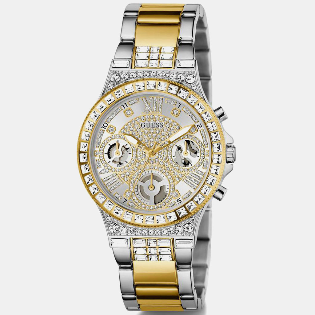 Moonlight Women Quartz Silver Dial Chronograph Stainless Steel Watch GW0320L7
