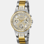 Moonlight Women Quartz Silver Dial Chronograph Stainless Steel Watch GW0320L7