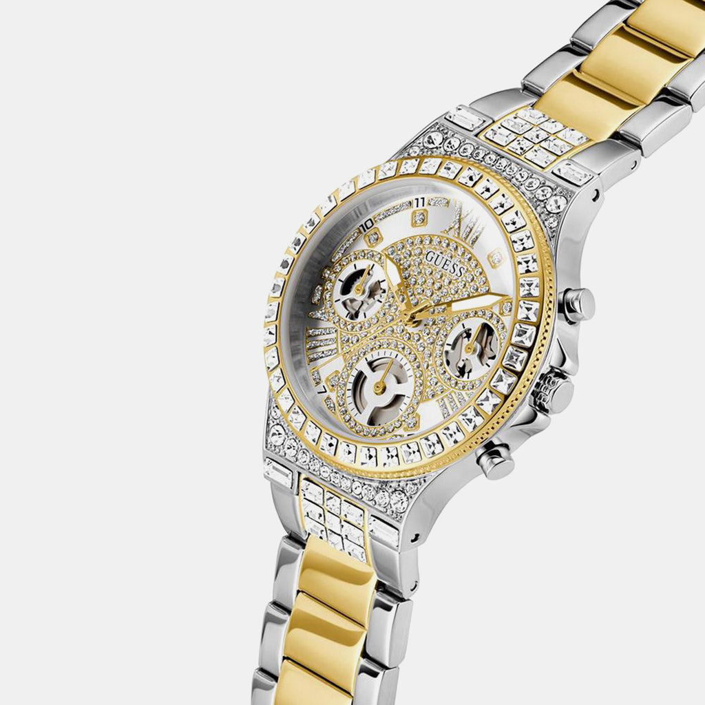 Moonlight Women Quartz Silver Dial Chronograph Stainless Steel Watch GW0320L7