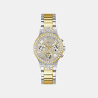 Moonlight Women Quartz Silver Dial Chronograph Stainless Steel Watch GW0320L7