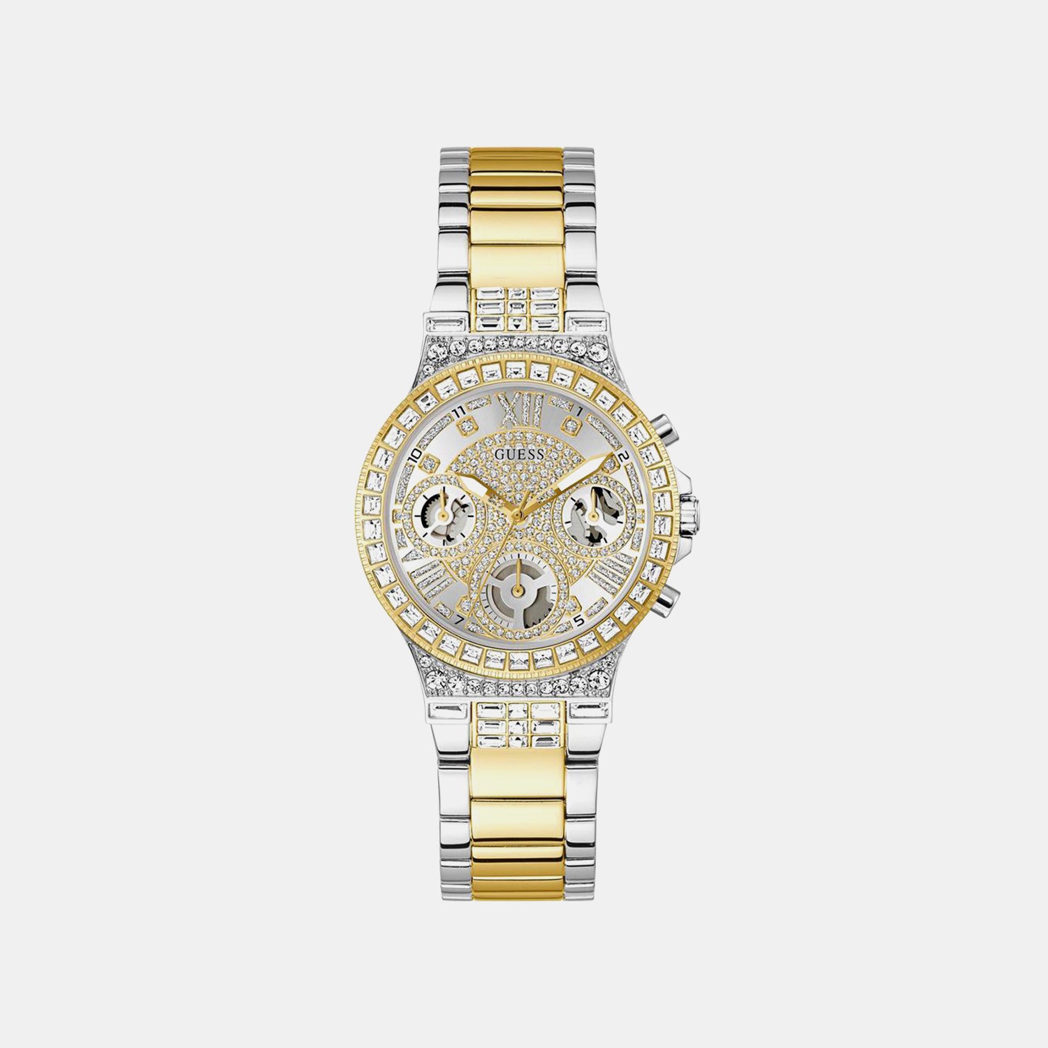 Moonlight Women Quartz Silver Dial Chronograph Stainless Steel Watch GW0320L7