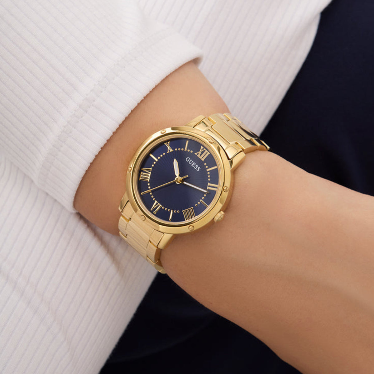 Gd Dawn Women Quartz Blue Dial Analog Stainless Steel Watch Gw0404L4