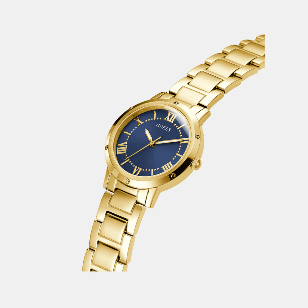 Dawn Women Quartz Blue Dial Analog Stainless Steel Watch GW0404L4