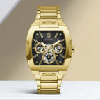 Phoenix Men Quartz Black Dial Multi-Function Stainless Steel Watch GW0456G1