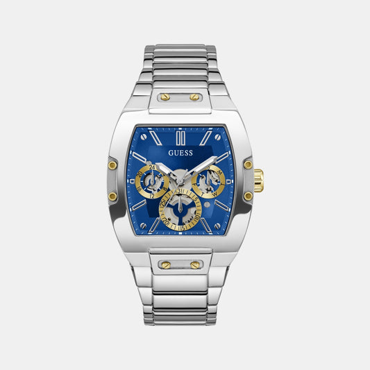 Pheonix Men Quartz Blue Dial Chronograph Stainless Steel Watch GW0456G5