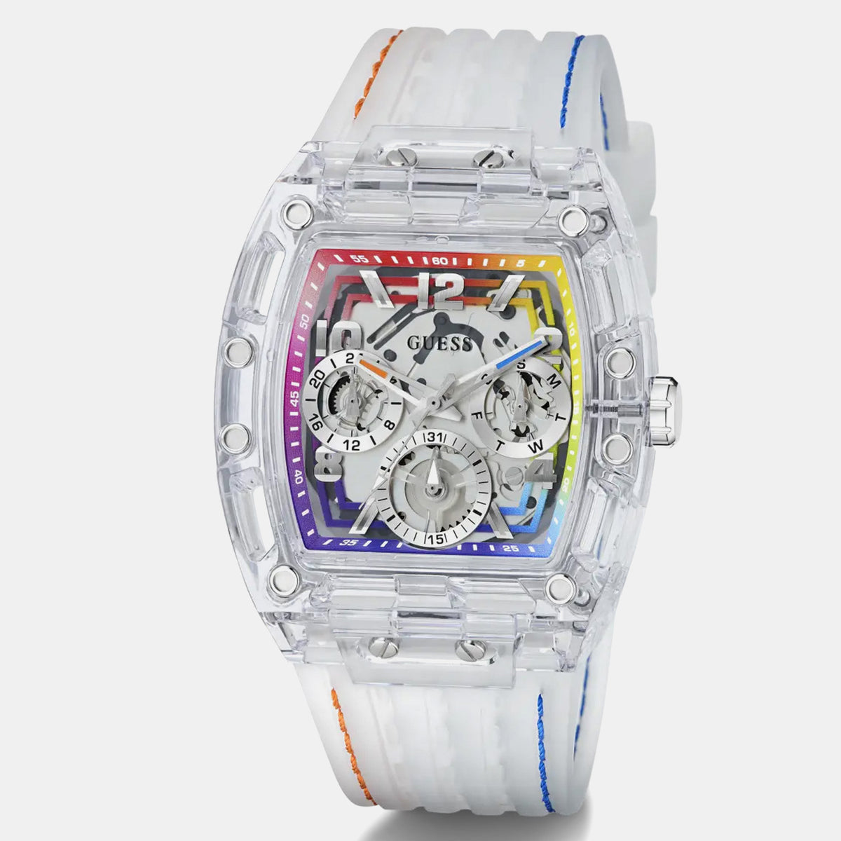 Gt Phoenix Men Quartz Multicolour Dial Multi-Function Silicone Watch Gw0499G13