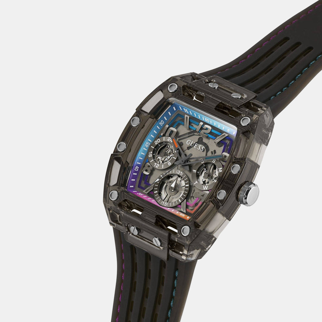 Men Quartz Black Dial Multi-function Silicone Watch GW0499G14