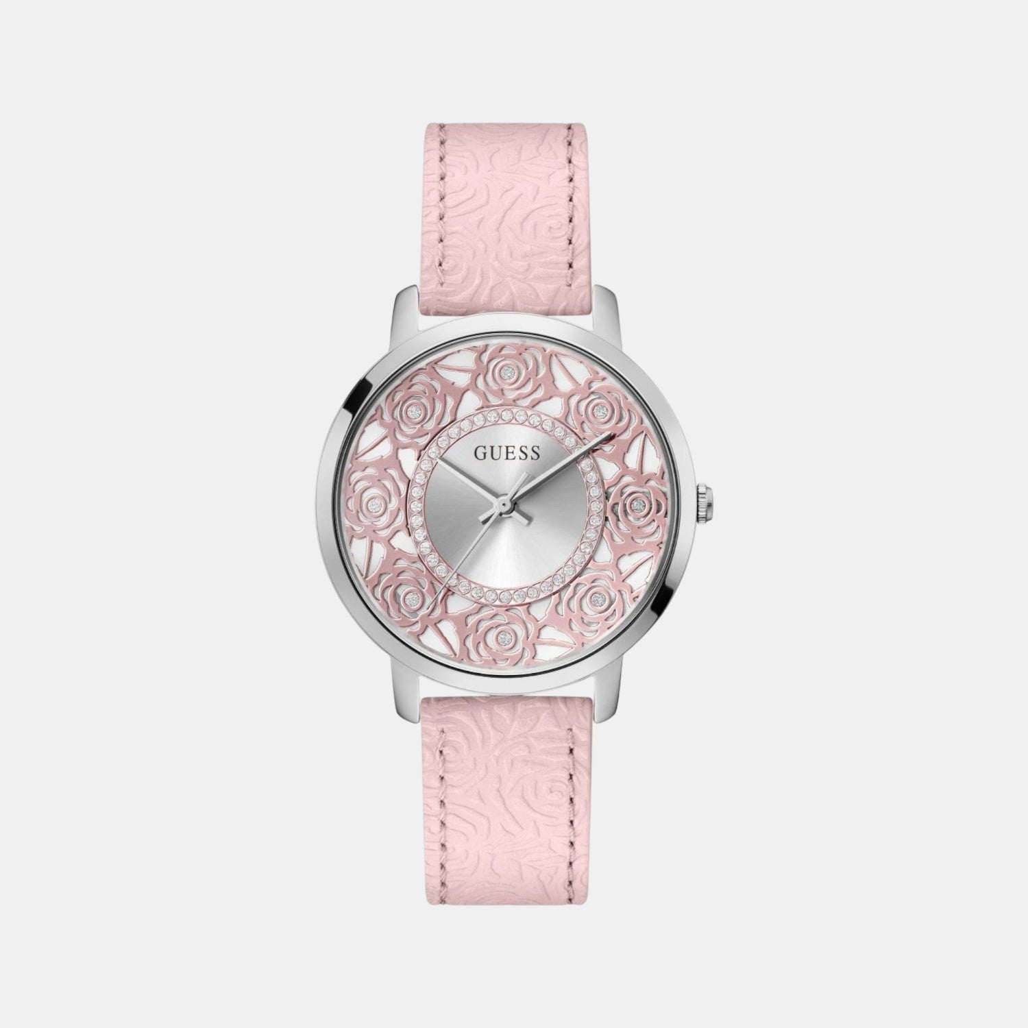 Dahila Women Quartz Pink Dial Analog Leather Watch GW0529L1