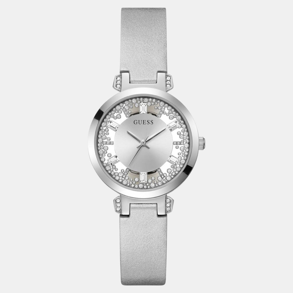 Guess Dress Men Quartz Silver Dial Analog Leather Watch GW0535L3